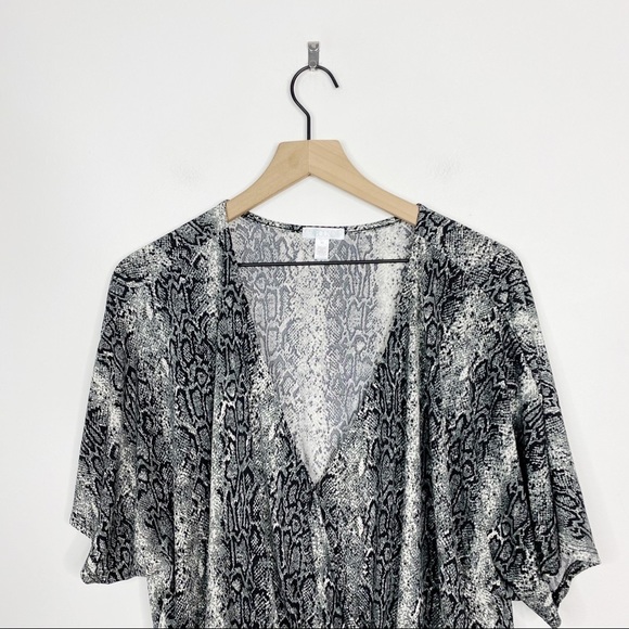 Abound Snakeskin Dolman Sleeve Blouse Body Suit - Picture 2 of 8